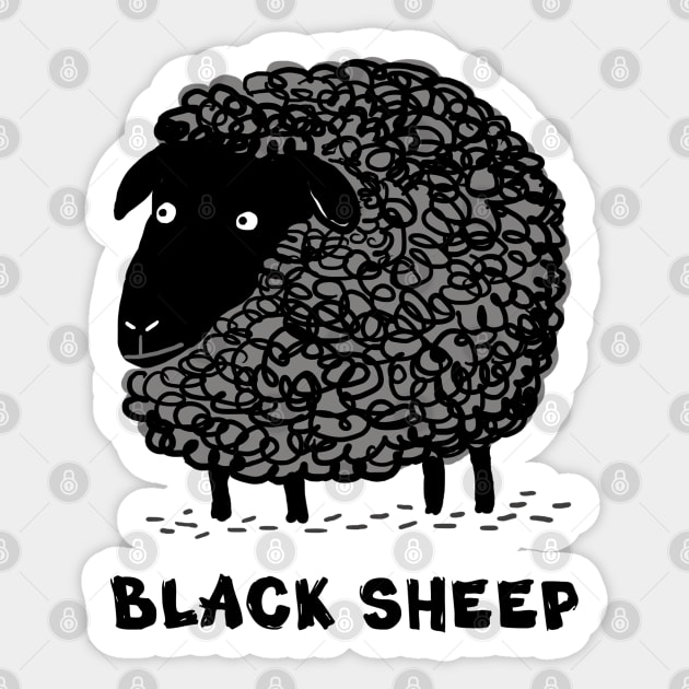 Black Sheep Sticker by Coffee Squirrel